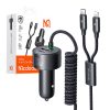 Mcdodo CC-0370 autós töltő, USB-C, Lightning, 120W, visszahúzható kábelek