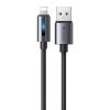 Mcdodo CA-5660 USB-A Lightning kábel villogó fénnyel 1,2m (fekete)