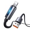 Mcdodo CA-5660 USB-A Lightning kábel villogó fénnyel 1,2m (fekete)