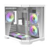 Darkflash FT350 számítógépház + 5 ARGB ventilátor (fehér)