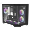 Darflash FT418 számítógépház + 6 ARGB ventilátor (fekete)