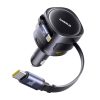 Baseus Enjoyment Max autós töltő USB-C+USB-C kábelekkel és USB-A+USB-C portokkal 90W Fekete