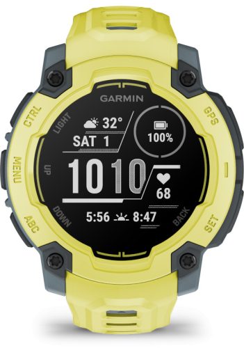 Instinct E, 45mm. Yellow, grey strap
