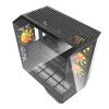 Darkflash DY470 számítógépház (fekete) + 4 ventilátor + GPU konzol