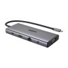 Ugreen CM639 USB-C Hub, HDMI, VGA, 2x USB-C 3.2 10Gbps, 2x USB, SD/TF, RJ45, AUX 3.5mm, PD, 4K 60 Hz