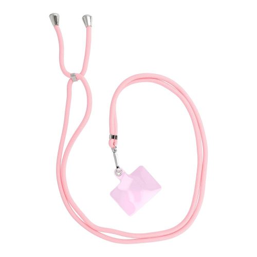 SWING (6mm) Phone lanyard, Phone pendant with adjustable length / cord length 165cm (max 82.5cm in the loop) / on the shoulder or neck - lite pink