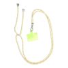 SWING (6mm) Phone lanyard, Phone pendant with adjustable length / cord length 165cm (max 82.5cm in the loop) / on the shoulder or neck - gray-yellow