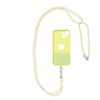 SWING (6mm) Phone lanyard, Phone pendant with adjustable length / cord length 165cm (max 82.5cm in the loop) / on the shoulder or neck - gray-yellow