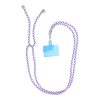 SWING (6mm) Phone lanyard, Phone pendant with adjustable length / cord length 165cm (max 82.5cm in the loop) / on the shoulder or neck - white - purple