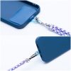 SWING (6mm) Phone lanyard, Phone pendant with adjustable length / cord length 165cm (max 82.5cm in the loop) / on the shoulder or neck - white - purple