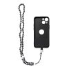 CRYSTAL DIAMOND Phone lanyard, Phone pendant / cord length 74cm (37cm in the loop) / on neck - black