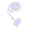 CRYSTAL DIAMOND Phone lanyard, Phone pendant / cord length 74cm (37cm in the loop) / on neck - purple