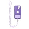 CRYSTAL DIAMOND Phone lanyard, Phone pendant / cord length 74cm (37cm in the loop) / on neck - purple