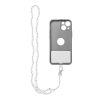 CRYSTAL DIAMOND Phone lanyard, Phone pendant / cord length 74cm (37cm in the loop) / on neck - white