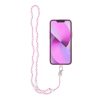CRYSTAL DIAMOND Phone lanyard, Phone pendant / cord length 74cm (37cm in the loop) / on neck - lite pink