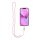 CRYSTAL DIAMOND Phone lanyard, Phone pendant / cord length 74cm (37cm in the loop) / on neck - lite pink