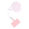 CRYSTAL DIAMOND Phone lanyard, Phone pendant / cord length 74cm (37cm in the loop) / on neck - lite pink