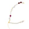 SHELLS Phone lanyard, Phone pendant / cord length 44cm (22cm in the loop) / on hand - white and purple