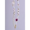 SHELLS Phone lanyard, Phone pendant / cord length 44cm (22cm in the loop) / on hand - white and purple