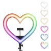 LED Ring Stream RGB lamp 12inch with holder for mobile HEART + tripod JM33-13 black