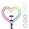 LED Ring Stream RGB lamp 10" with holder for mobile HEART + tripod JM26-10 black