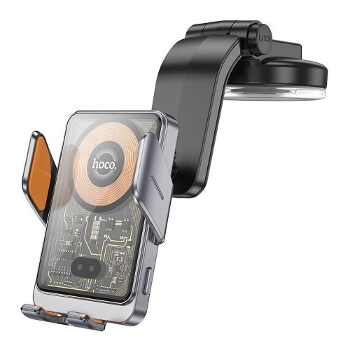 HOCO car phone holder with wirelles charging - windshield / center console 15W HW8 black