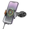 HOCO car phone holder with wirelles charging - windshield / center console 15W HW8 black