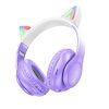 HOCO wireless bluetooth headphones W42 Cat Ear purple grape