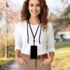 SWING (8mm) Phone lanyard, Phone pendant with adjustable length / cord length 165cm (max 82.5cm in the loop) / on the shoulder or neck - black
