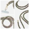 SWING (8mm) Phone lanyard, Phone pendant with adjustable length / cord length 165cm (max 82.5cm in the loop) / on the shoulder or neck - grey-green-pink