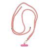 SWING (8mm) Phone lanyard, Phone pendant with adjustable length / cord length 165cm (max 82.5cm in the loop) / on the shoulder or neck - pink-white