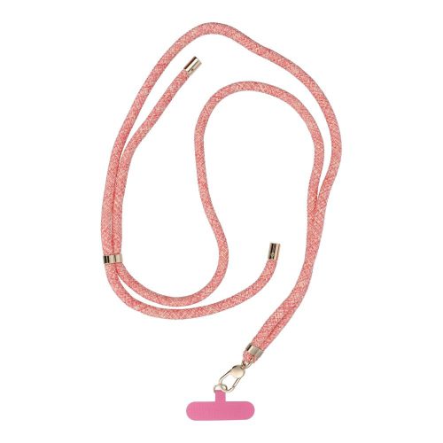 SWING (8mm) Phone lanyard, Phone pendant with adjustable length / cord length 165cm (max 82.5cm in the loop) / on the shoulder or neck - pink-white