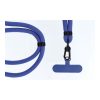 SWING (8mm) Phone lanyard, Phone pendant with adjustable length / cord length 165cm (max 82.5cm in the loop) / on the shoulder or neck - dark blue
