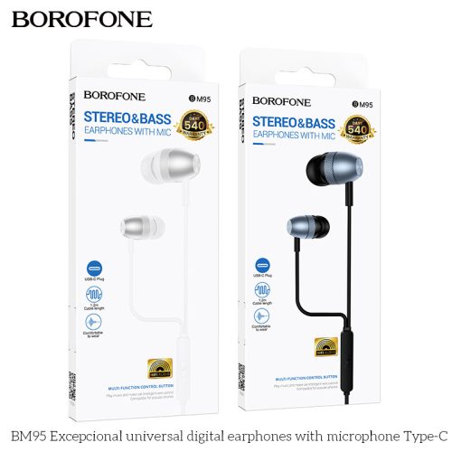 BOROFONE BM95 EXCEPCIONAL TYPE-C VEZETÉKES HEADSET FÜLHALLGATÓ (DAC) GRAFIT 